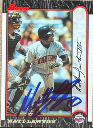Matt Lawton Signed 1999 Bowman Baseball Card - Minnesota Twins