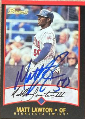 Matt Lawton Signed 2001 Bowman Baseball Card - Minnesota Twins