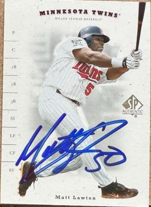 Matt Lawton Signed 2001 SP Authentic Baseball Card - Minnesota Twins