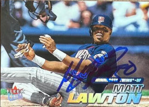 Matt Lawton Signed 2001 Fleer Ultra Baseball Card - Minnesota Twins