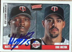 Matt Lawton Signed 2001 Upper Deck Victory Baseball Card - Minnesota Twins #217