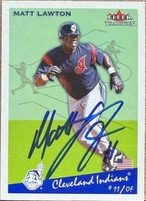 Matt Lawton Signed 2002 Fleer Tradition Update Baseball Card - Cleveland Indians