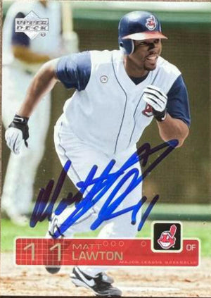Matt Lawton Signed 2003 Upper Deck Baseball Card - Cleveland Indians