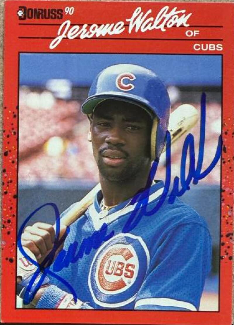 Jerome Walton Signed 1990 Donruss Baseball Card - Chicago Cubs #285