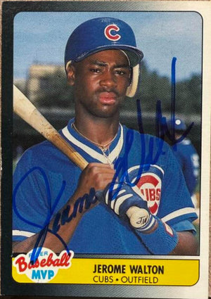 Jerome Walton Signed 1990 Fleer Baseball MVP's Baseball Card - Chicago Cubs #42