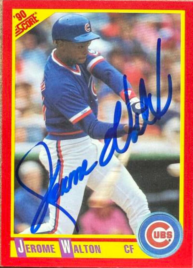 Jerome Walton Signed 1990 Score Baseball Card - Chicago Cubs #229