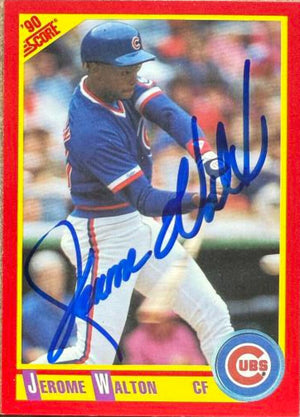 Jerome Walton Signed 1990 Score Baseball Card - Chicago Cubs #229