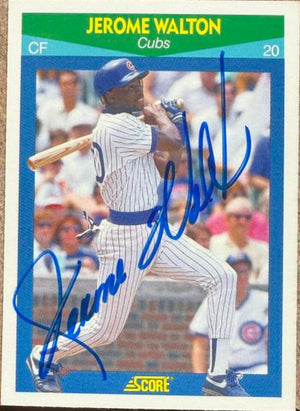 Jerome Walton Signed 1990 Score 100 Rising Stars Baseball Card - Chicago Cubs #2