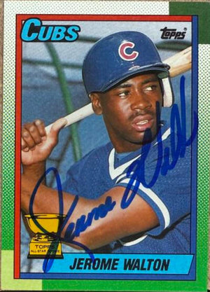 Jerome Walton Signed 1990 Topps Baseball Card - Chicago Cubs #464
