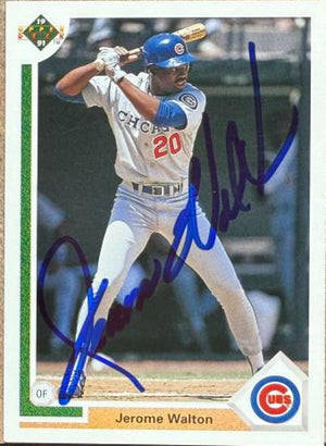 Jerome Walton Signed 1991 Upper Deck Baseball Card - Chicago Cubs #332