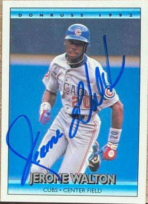 Jerome Walton Signed 1992 Donruss Baseball Card - Chicago Cubs #528