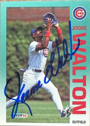 Jerome Walton Signed 1992 Fleer Baseball Card - Chicago Cubs #396