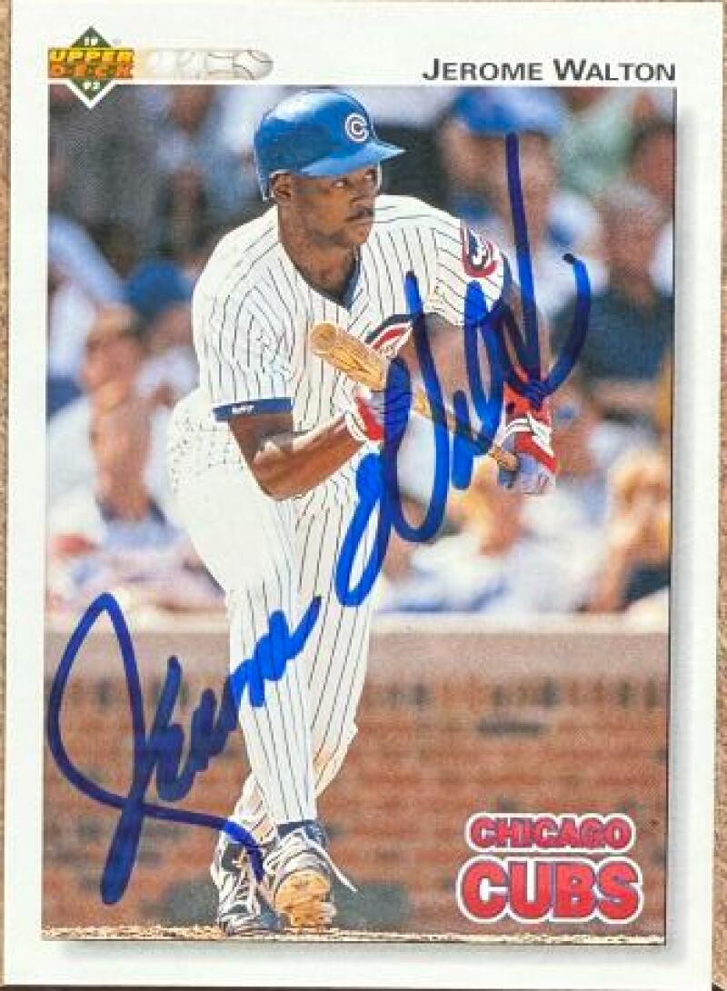 Jerome Walton Signed 1992 Upper Deck Baseball Card - Chicago Cubs #463