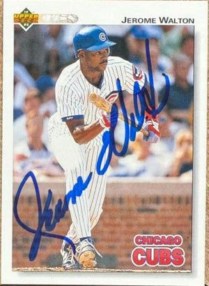 Jerome Walton Signed 1992 Upper Deck Baseball Card - Chicago Cubs #463