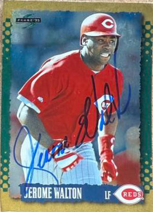 Jerome Walton Signed 1995 Score Gold Rush Baseball Card -  Cincinnati Reds #207