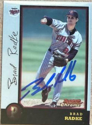 Brad Radke Signed 1998 Bowman Chrome Baseball Card - Minnesota Twins