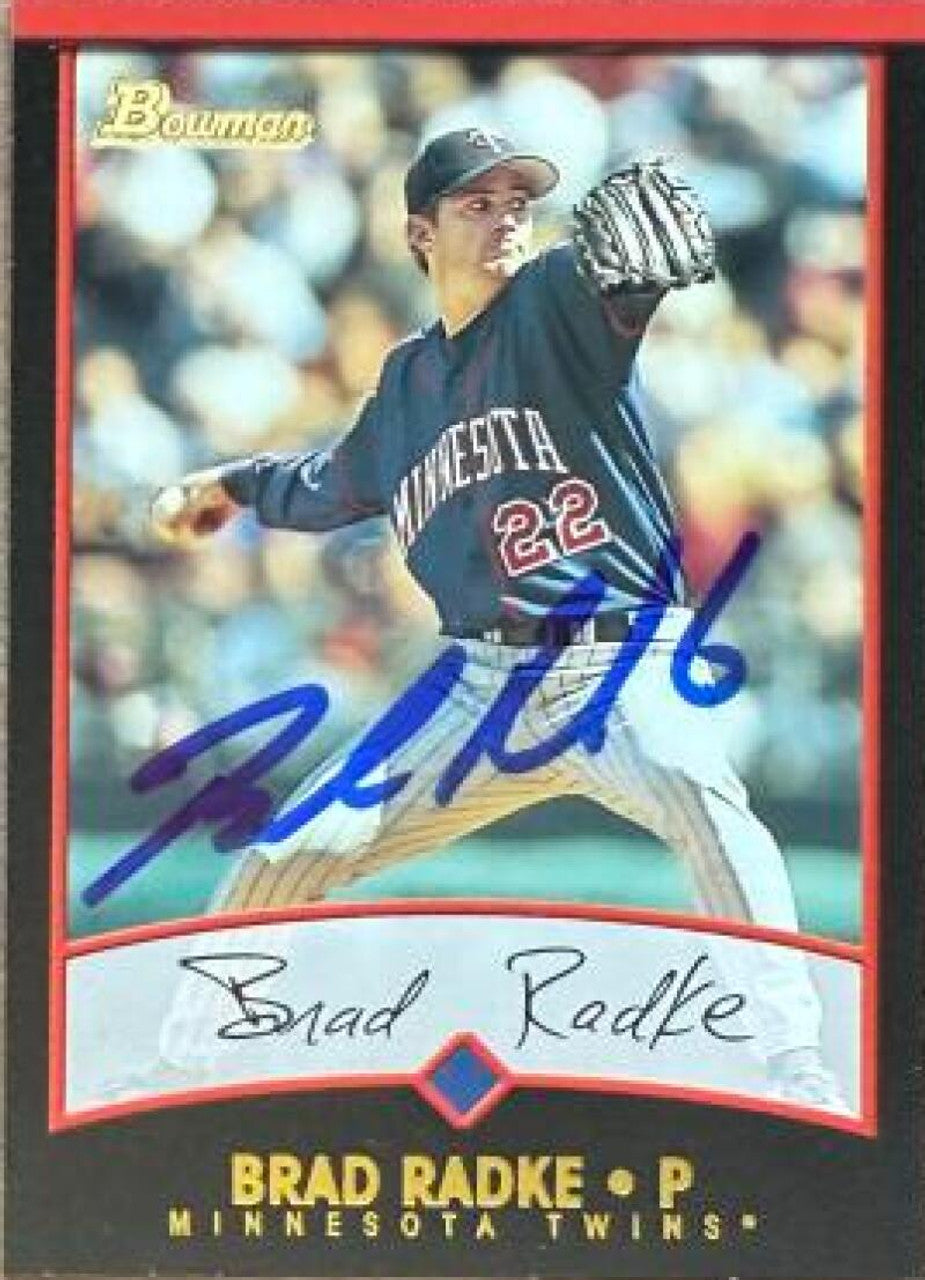 Brad Radke Signed 2001 Bowman Baseball Card - Minnesota Twins