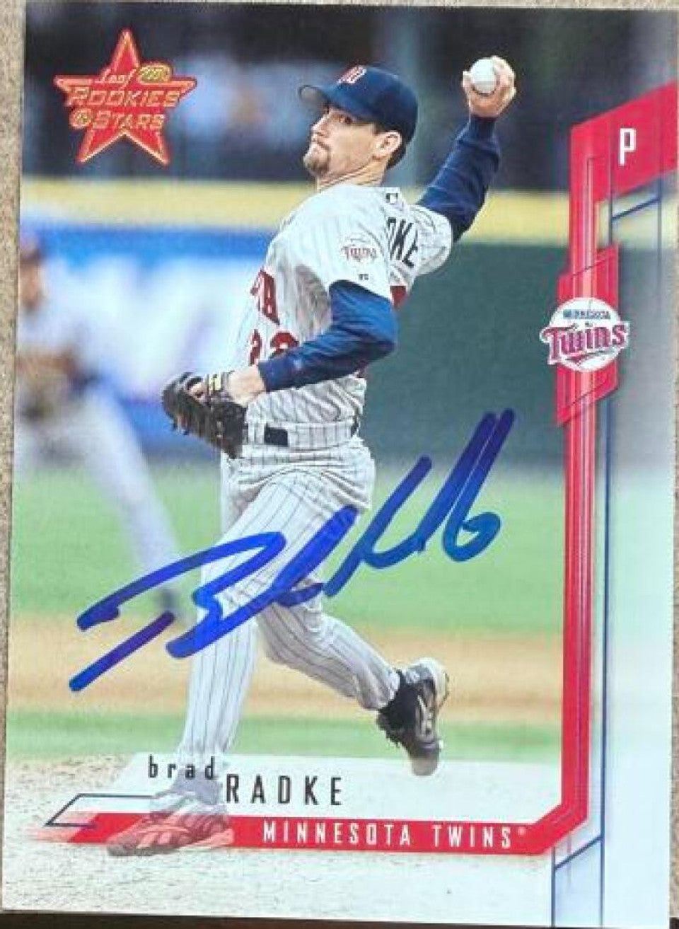 Brad Radke Signed 2001 Leaf Rookies & Stars Baseball Card - Minnesota Twins