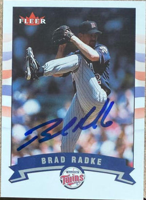 Brad Radke Signed 2002 Fleer Baseball Card - Minnesota Twins #417