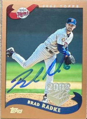 Brad Radke Signed 2002 Topps Opening Day Baseball Card - Minnesota Twins