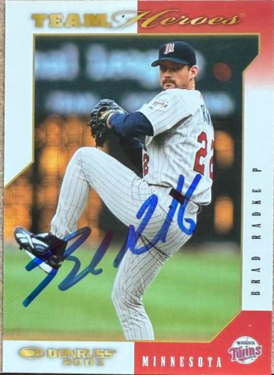 Brad Radke Signed 2003 Donruss Team Heroes Baseball Card - Minnesota Twins