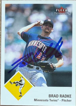 Brad Radke Signed 2003 Fleer Tradition Baseball Card - Minnesota Twins
