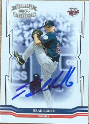 Brad Radke Signed 2005 Donruss Throwback Threads Baseball Card - Minnesota Twins