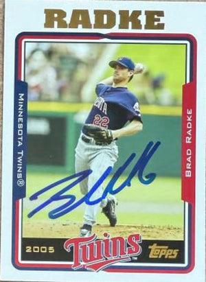 Brad Radke Signed 2005 Topps Baseball Card - Minnesota Twins