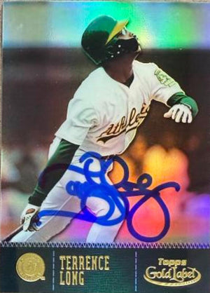 Terrence Long Signed 2001 Topps Gold Label Baseball Card - Oakland A's