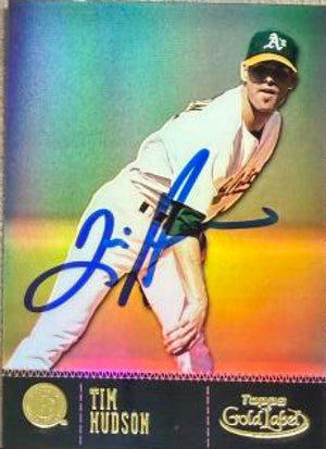 Tim Hudson Signed 2001 Topps Gold Label Baseball Card - Oakland A's