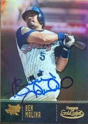 Bengie Molina Signed 2001 Topps Gold Label Baseball Card - Anaheim Angels