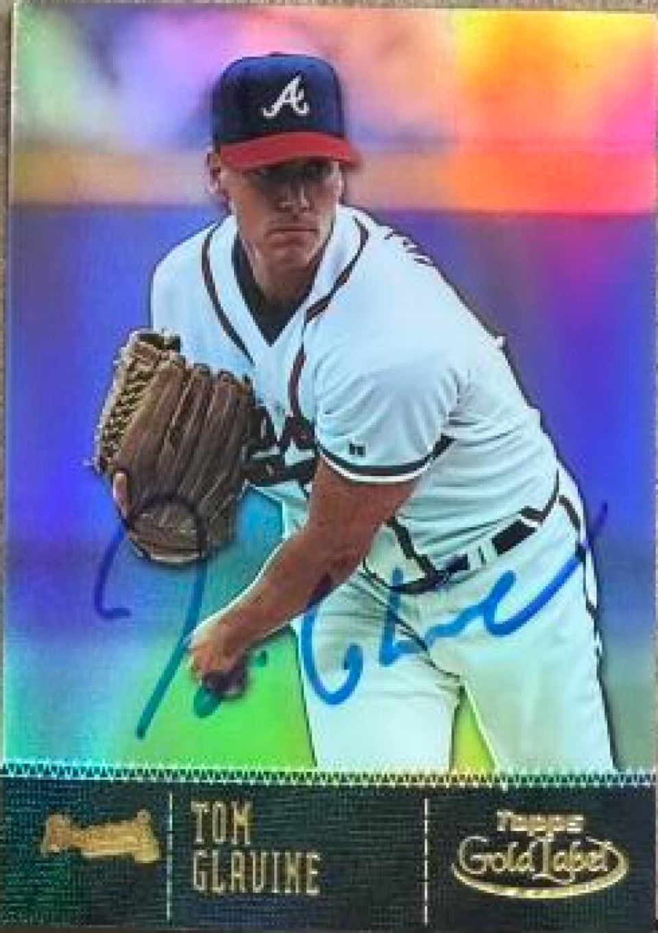 Tom Glavine Signed 2001 Topps Gold Label Baseball Card - Atlanta Braves
