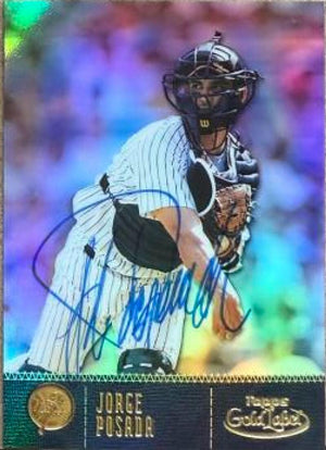 Jorge Posada Signed 2001 Topps Gold Label Baseball Card - New York Yankees