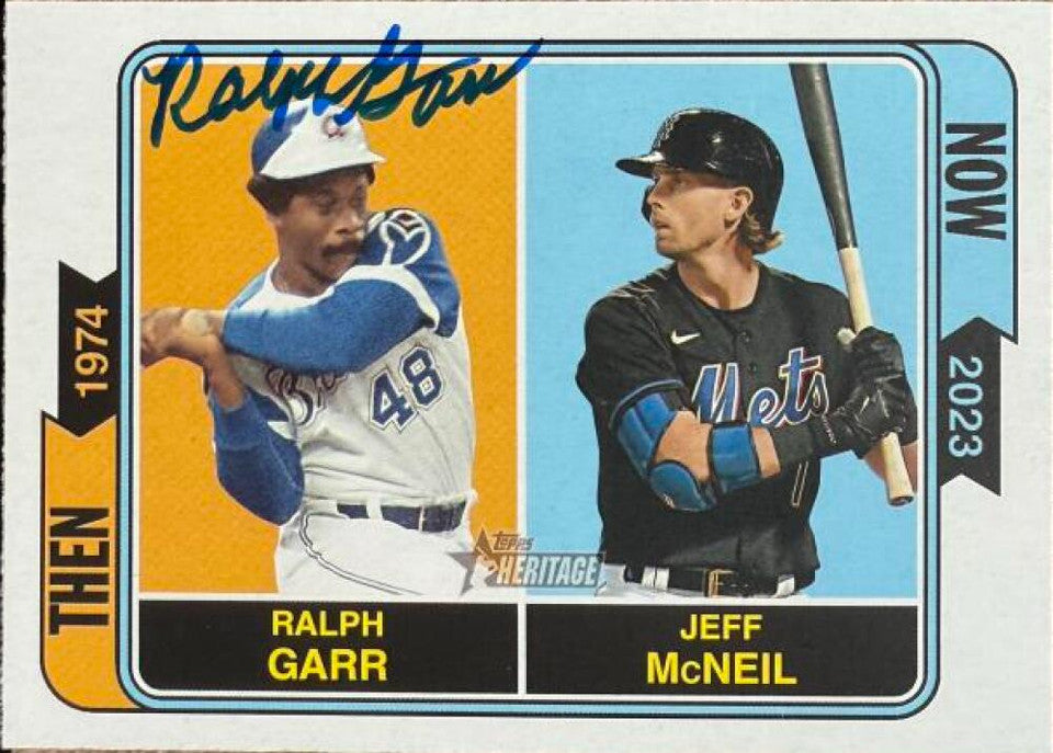 Ralph Garr Signed 2023 Topps Heritage Then & Now Baseball Card - Atlanta Braves