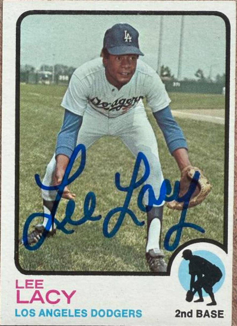Lee Lacy Signed 1973 Topps Baseball Card - Los Angeles Dodgers