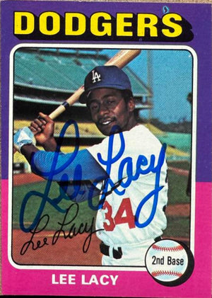 Lee Lacy Signed 1975 Topps Baseball Card - Los Angeles Dodgers