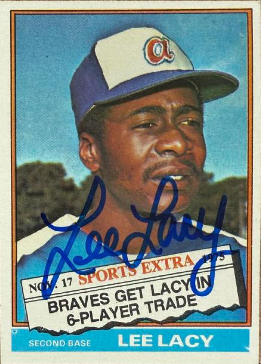 Lee Lacy Signed 1976 Topps Traded Baseball Card - Atlanta Braves