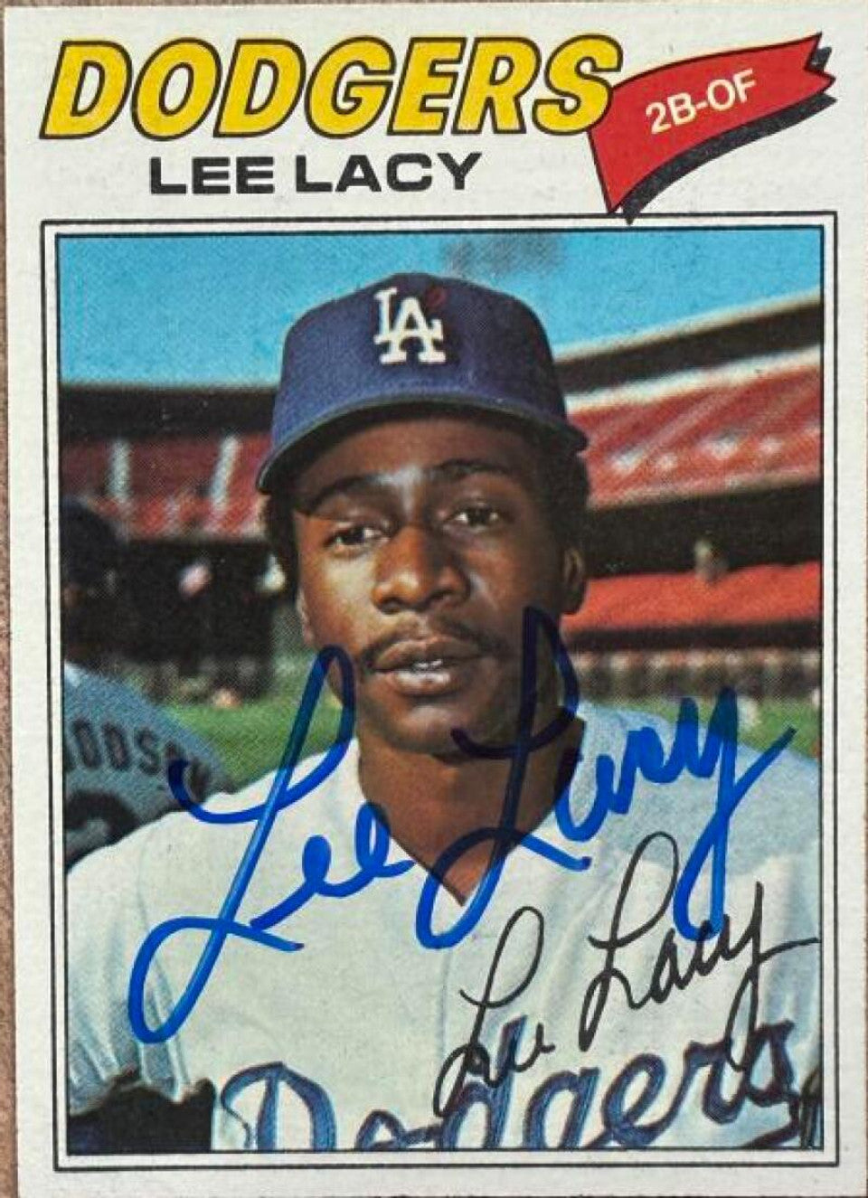 Lee Lacy Signed 1977 Topps Baseball Card - Los Angeles Dodgers