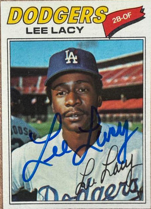 Lee Lacy Signed 1977 Topps Baseball Card - Los Angeles Dodgers