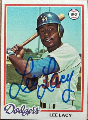 Lee Lacy Signed 1978 Topps Baseball Card - Los Angeles Dodgers