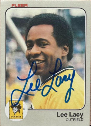 Lee Lacy Signed 1983 Fleer Baseball Card - Pittsburgh Pirates