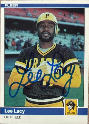 Lee Lacy Signed 1984 Fleer Baseball Card - Pittsburgh Pirates