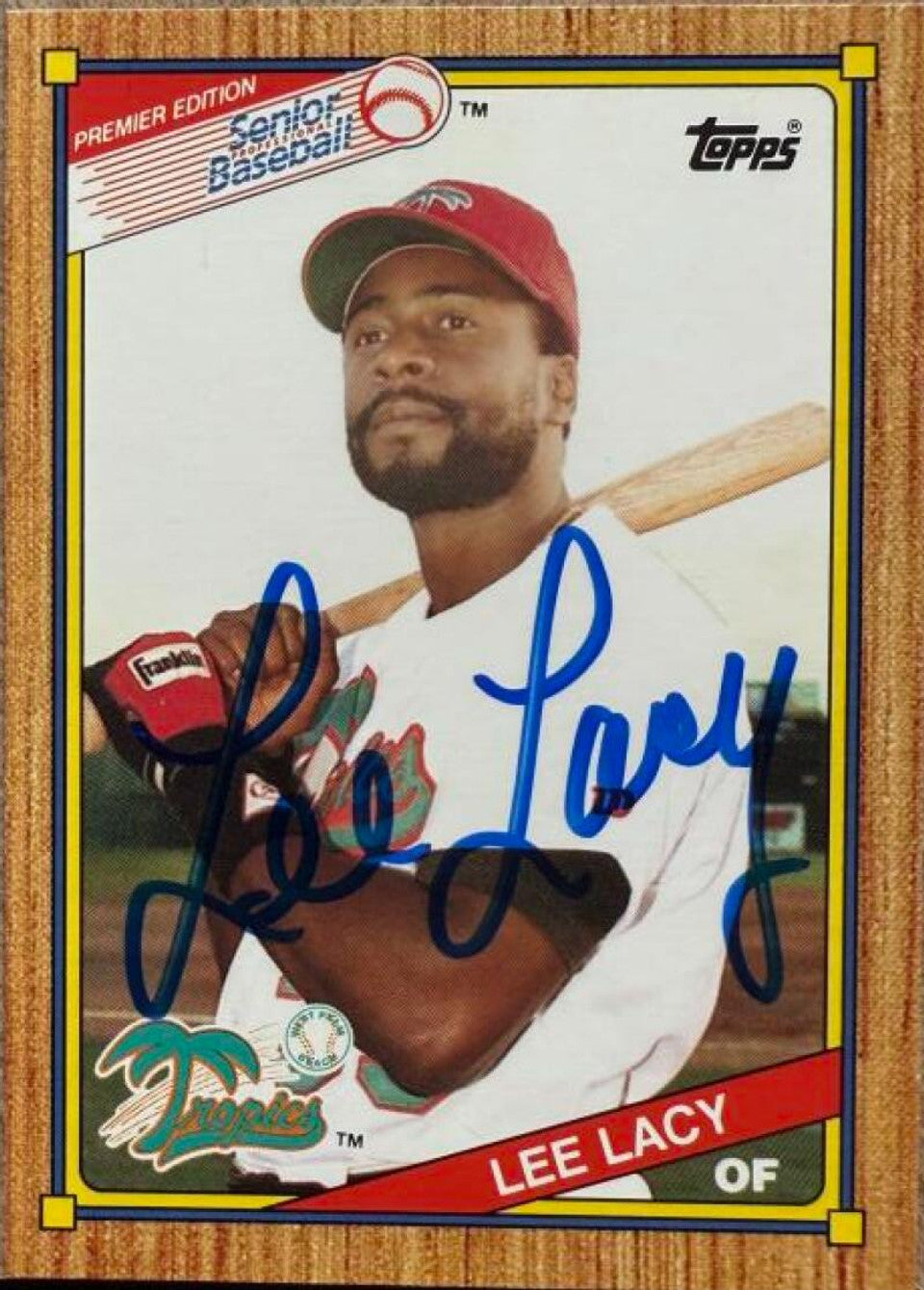 Lee Lacy Signed 1989 Topps Senior League Baseball Card