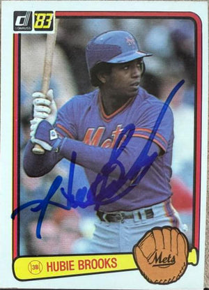 ハビィ・ブルックス直筆サイン入り1983年ドンラスベースボールカード - ニューヨーク・メッツ