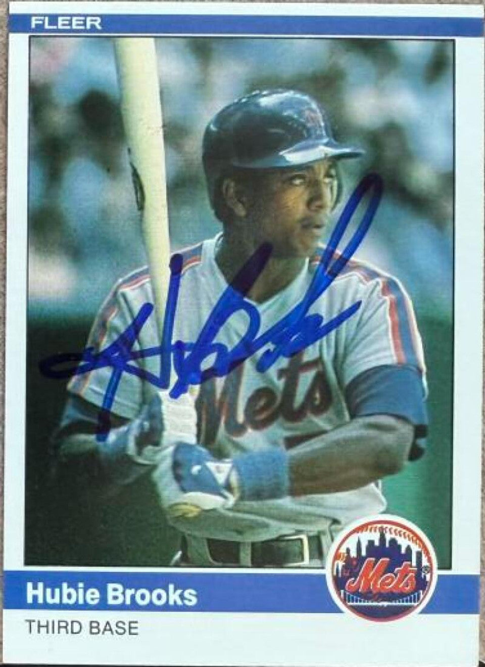 Hubie Brooks Signed 1984 Fleer Baseball Card - New York Mets