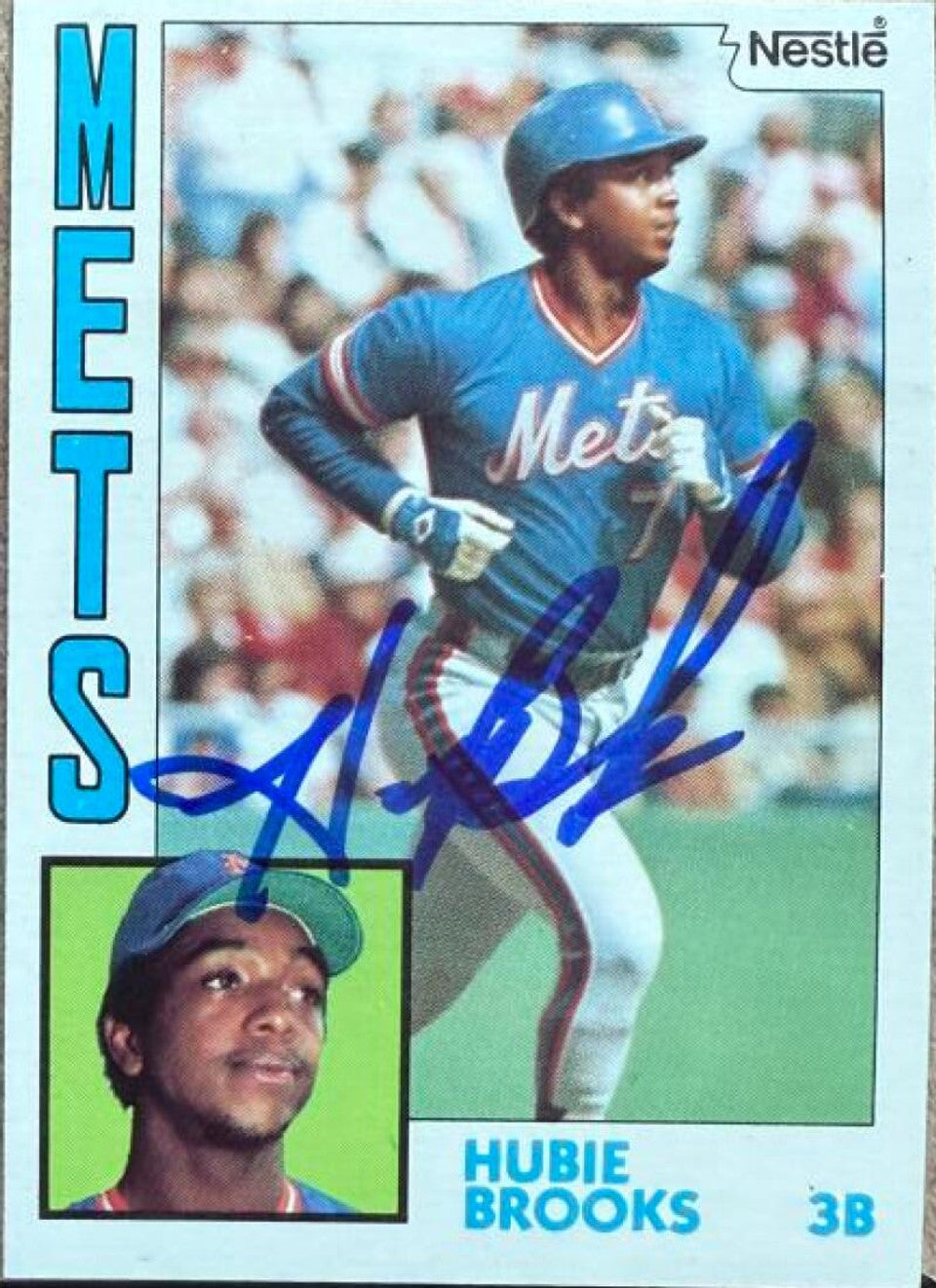 Hubie Brooks Signed 1984 Nestle Baseball Card - New York Mets