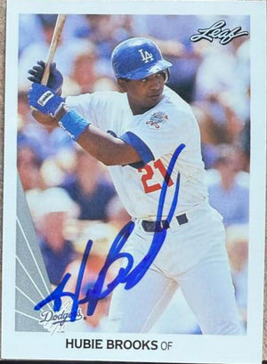 ハビィ・ブルックス直筆サイン入り1990年リーフベースボールカード - ロサンゼルス・ドジャース