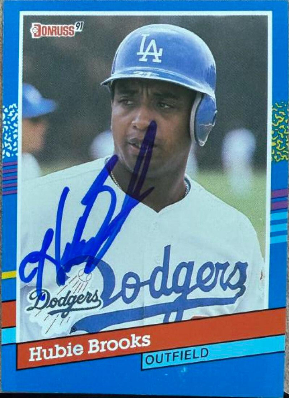 ハビィ・ブルックス直筆サイン入り1991年ドンラスベースボールカード - ロサンゼルス・ドジャース