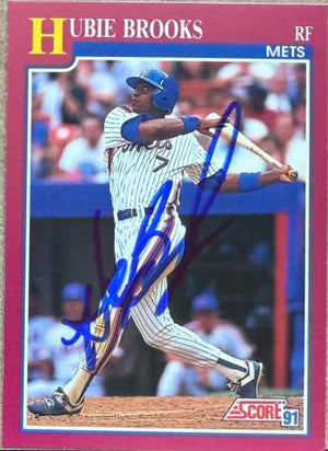 Hubie Brooks Signed 1991 Score Rookie & Traded Baseball Card - New York Mets