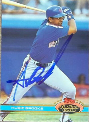 ハビィ・ブルックス直筆サイン入り1991年スタジアムクラブベースボールカード - ニューヨーク・メッツ